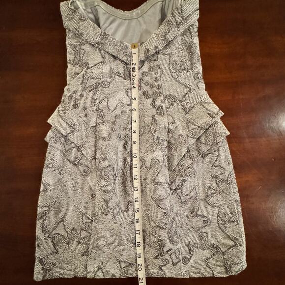 ABS Allen Schwartz Dress Sz 2 Women’s Strapless Metallic Silver Brocade Mini - Picture 9 of 9